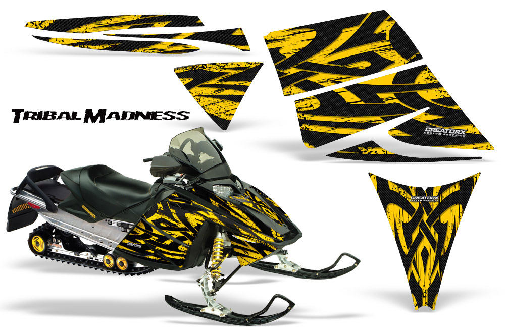 Ski-Doo Rev Graphics Kit Tribal Madness Yellow